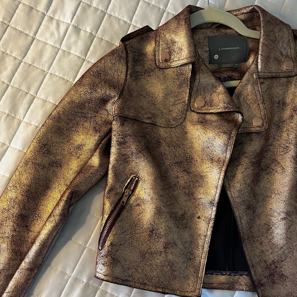 Rose gold Anthropologie jacket
